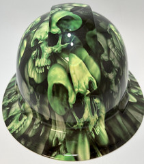 New Full Brim Hard Hat Custom Hydro Dipped UNLUCKY SHAMROCK SKULLS