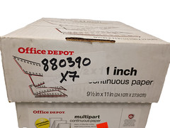 OfficeDepot 9.5 X 11 Continuous Paper 3 Part Carbonless 1000 Sheets 15lb 3-Color
