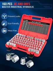 Hydraulic Cap and Plug Kit 160 PC JIC and ORFS 37° Dash Sizes 4 6 8 10 12 16