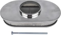 15″ Oval Full Finned Polished Aluminum Air Cleaner Filter Fits for Chevy SBC