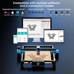 TTS Laser Engraver 5500mW Air Assist 300x300mm Wood Metal Acrylic Glass