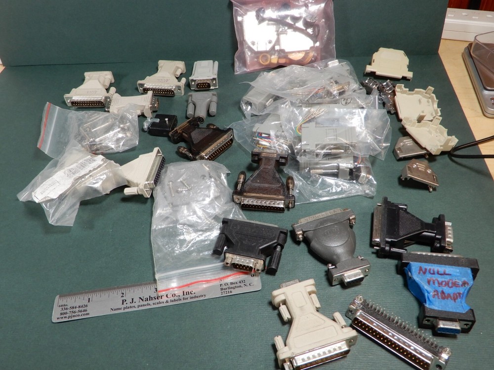 Huge Lot of 485 422 Communication Null Modem and Other Adaptors DB25 DB9 Lot!