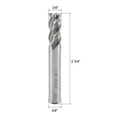 2Pcs 4 Flutes Straight Shank End Mill Cutter CNC Bits 3/8″ x 3/8″