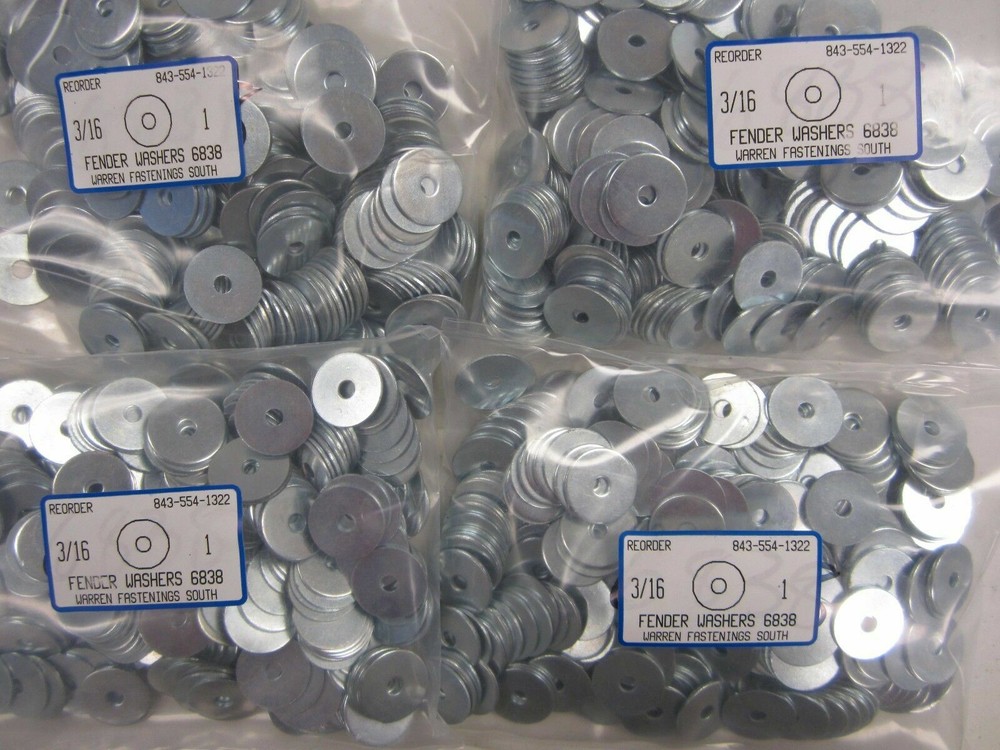 600 Oversized #10 Fender Washers 3/16 x 1″ OD – Zinc Plated