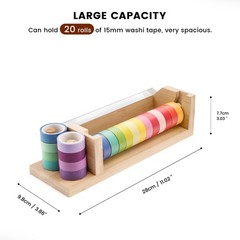 MOLSHINE Bamboo Multi Washi Tape Dispenser,One-Handed Operation Masking Tape …