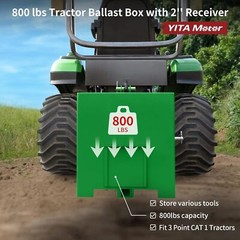 Ballast Box 3 Pt Hitch 800LBS Counterweight for Cat 1 Tractor Steel Heavy Duty