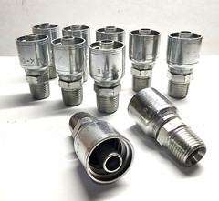 10 PK MP-08-08, 1/2″ Hose x 1/2″ NPTF Male Pipe Hydraulic Hose Fittings HY