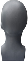 15″ Tall, Male Mannequin Head, Table Top Display, Durable PE Plastic, Grey