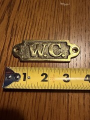 Brass W.C. Sign – Brass Restroom Sign-Brass Door Bathroom Sign Water Closet