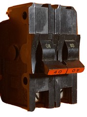 NA240 FPE Federal Pacific 40 Amp 2 Pole Stab-Lok Thick Wide Red Handle