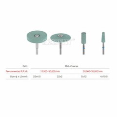 Dental Ceramic Diamond Polish Grinder Zirconia Porcelain Polisher Rubber Burs HP