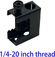 100 Packs Beam Clamps, 1/4″-20 Black Steel Bolt-on Clamp Hangers