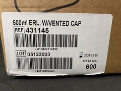 CORNING Polycarbonate 500mL Erlenmeyer Flask w/ Vented Cap 431145 (25/cs)