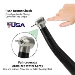 Dental High Speed Handpiece Push Button 4 hole NSK Style Color Black