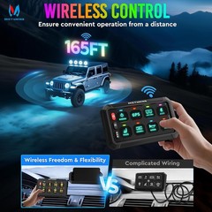 MICTUNING Wireless Switch Panel 4/6/8/12 Gang Remote/APP Control LED Circuit Box