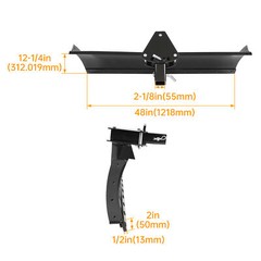 48″ Scrape Blade 2″ Receiver For ATV UTV Adjustable 0 7.5 or 15 Degrees Scraper