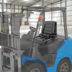 NEW UNIVERSAL FORKLIFT SEAT FITS CLARK CAT HYSTER YALE TOYOTA MITSUBISHI BLACK