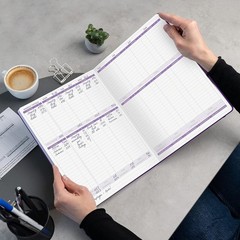 Clever Fox Income & Expense Tracker Large A4 2-Year Record Book (Purple)