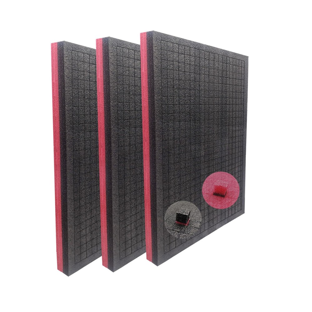 3 PCS Pick Pluck Foam Sheets 16x12x1 Inch PreCubed Polyethylene Tool Box