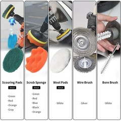 48 Pcs Drill Brush Attachments Set, Scrub Pads & Sponge & Colorful