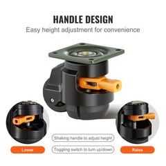VEVOR Leveling Casters Adjustable Nylon Plate Mounted Caster 1100 lbs Set of 4