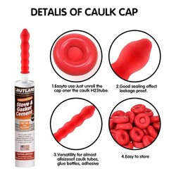40 Pcs Caulk Caps,Reusable Caulk Tube Saving Sealer,Adhesive Rubber Cover Sav…