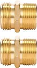 2 Pack 3/4 in GHT to 3/4 in NPT Male Brass Garden Hose Adapter Connector