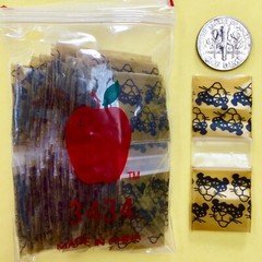3434 MINI ZIP DESIG BAGS 3/4″ X 3/4″ / 10 DSN PREMIX 1000PCS 2.5MIL READ DETAILS