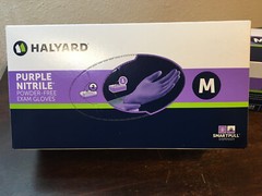 2 Boxes HALYARD PURPLE NITRILE EXAM GLOVES Powder-Free, Size: M Exp 10/24
