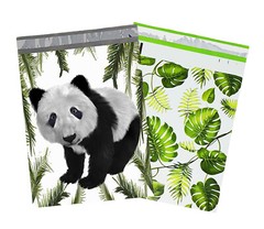 10×13 Tropical Palm Leaves & Panda Bear Poly Mailers, USPS Shipping Mailing Bags