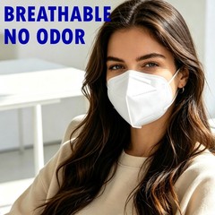 Miuphro White KN95 Foldable Face Masks – 100 Count (2 Boxes of 50) | PFE ≥95%