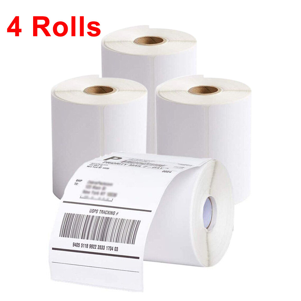 4 Rolls 4×6″ Direct Thermal Shipping Labels – 250 Per Roll – 1000 Address Labels