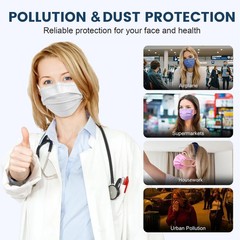 Disposable Face Mask for Adults – 4 Ply Protection, Individually Wrapped 50 Pack