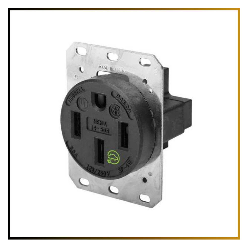 Straight Blade Receptacle 14-50R 50A 125/250V 3-Pole 4-Wire Industrial HBL9450A