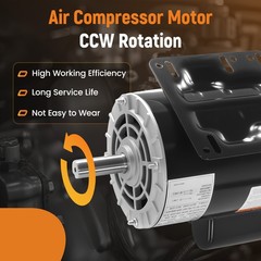 5 HP Compressor Duty Electric Motor 1 Phase 3450 RPM 56HZ Frame 7/8″ Shaft 230V