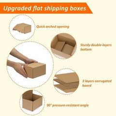 7x5x4 Inches Shipping Boxes Set of 25 – Brown Corrugated Cardboard Mailer