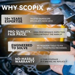 10ft/5ft SCOPIX 360° 2Way Articulating Borescope Endoscope Inspection Camera 6MM
