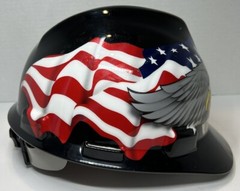Hard Hat American Flag Eagle United States Of America USA Medium MSA V-Gard