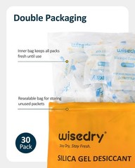 10 Gram 30 Packs Silica Gel Desiccant Packets Reusable for Moisture with Color