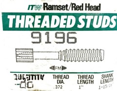 ITW Ramset/Red Head 1-15/16″ X 1″ Threaded Stud 9196 (100pcs) NOS