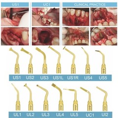 Dental Piezo Scaler Ultrasonic Bone Surgery U Tips Fit NSK Woodpecker US-II LED