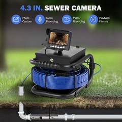 4.3″ 30M Sewer Pipe Inspection Camera 23MM Drain Pipeline Meter Counter 32GB HD