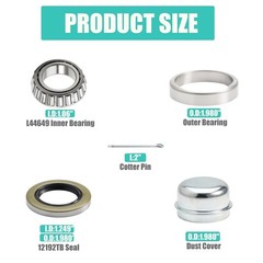 1-1/16” Axles Trailer Wheel Hub Bearings Kit L44649/L44610 | ID 1.0625″, OD