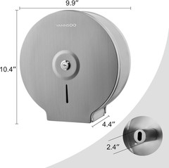 Commercial Jumbo Toilet Paper Dispenser, Wall Mount Stainless Steel 9 Inch Roll