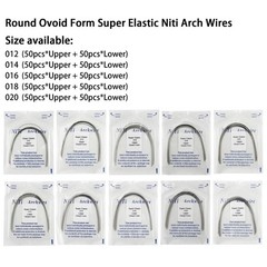 100pc Orthodontic Arch Wire Niti Stainless Steel Round Rectangular Ovoid Natural