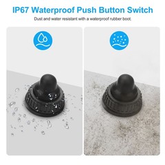 10Pcs 12V-48V Waterproof Push Button On-Off Switch 4.5″ Leads For Motorcycle Car
