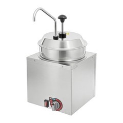7L/1.85Gal Cheese Dispenser with Pump Commercial Stainless Steel Cheese Warmer