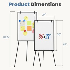 Durable Magnetic Dry Erase Board 36″x24″ with Stand – Ideal for Office & School