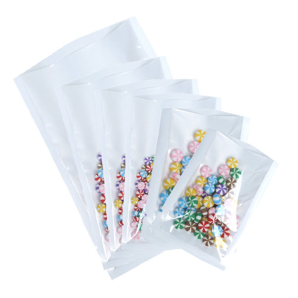 Wholesale Variety of Sizes for Clear White Heat-Sealable Open Top Pouch Bag C1