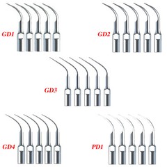 5 Pcs Dental Ultrasonic Scaler Perio Endo Scaling Tips fit for DTE SATELEC